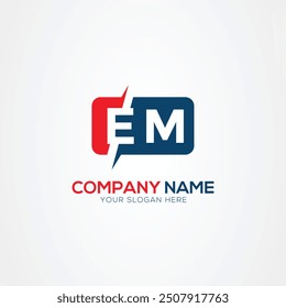 EM or ME Creative Modern Letters Logo Design Element