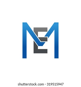 EM ME initial company square M logo blue
