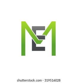 EM ME initial company square M logo green