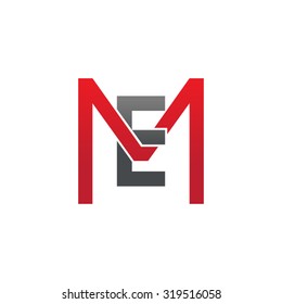 EM ME initial company square M logo red