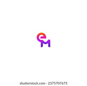 EM, ME letter logo design template elements. Modern abstract digital alphabet letter logo.