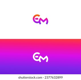 EM, ME letter logo design template elements. Modern abstract digital alphabet letter logo.