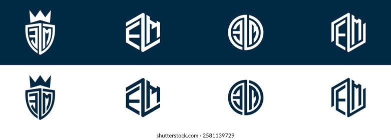 EM ME letter logo set design