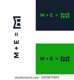 EM, ME Logo Design Template Vector Graphic Branding Element.