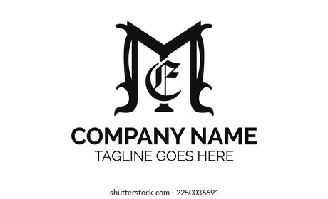 EM or ME Modern Name Initials Creative Minimalist Logo Design template