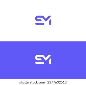 EM, ME, SM, MS letter logo design template elements. Modern abstract digital alphabet letter logo.