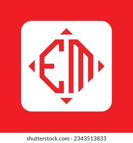 EM modern initial monogram logo design vector. It will be suitable for which company or brand name start those initial.