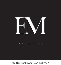 EM Monogram Logo Minimal Elegant Letter mark for Luxury, Fashion   Creative Brands	

