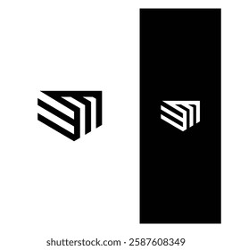 EM, EM monogram tringular logo icon