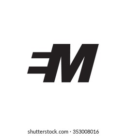 EM negative space letter logo