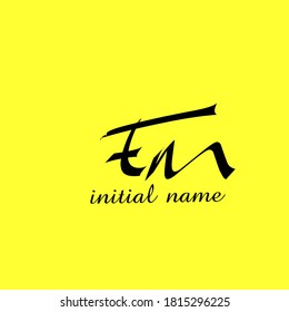 EM Signature initial logo template vector