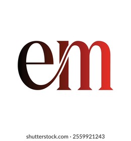 EM Simple alphabet modern minimalist negative space font vector business logo design