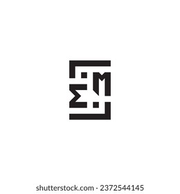 logotipo retro de concepto cuadrado de EM en un diseño profesional de alta calidad que se imprimirá en cualquier medio de impresión