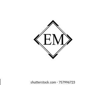 EM square shape vintage logo