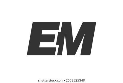 EM Techno Editable Font Logo For Corporate Branding. Bold, Futuristic Design With Unique Typographic Ideas. Minimal Custom Type And Dynamic Letter Variations For Promotion, Printing, And Book Titles