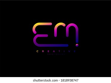 EM techno logotype typography logo