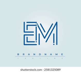 EM Technology Letter Logo Template. This tech letter logo is a graphic mark that uses letters to represent a technology company.