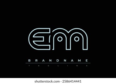 EM Technology Letter Logo Template. This tech letter logo is a graphic mark that uses letters to represent a technology company.