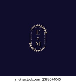 EM wedding initial logo in high quality professional design that will print well across any print media