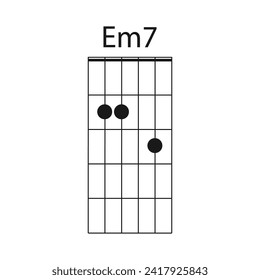 Em7 guitar chord icon vector illustration design