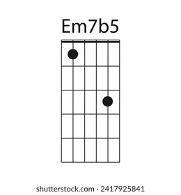 Em7b5-Gitarren-Symbol, Vektorgrafik-Design
