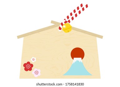Ema: Ilustración vectorial de la Ema del Monte Fuji con espacio para los deseos de escritura
Diseño de estilo japonés