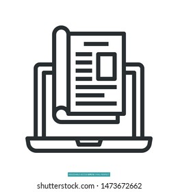 E-Magazine icon vector illustration logo template for many purpose