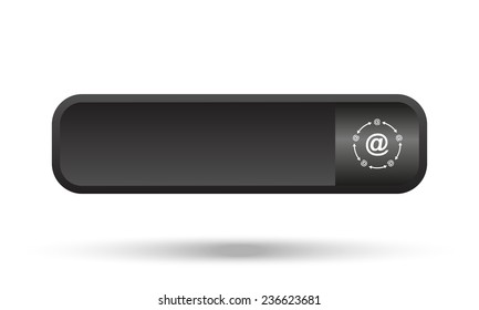 e-mai black button for a site, vector