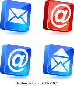 E-mail 3d icons. Vector illustration.