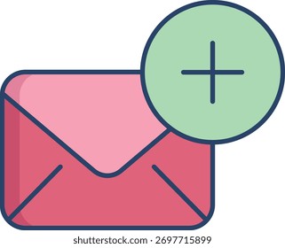 Correo electrónico Agregar diseño de icono de color lineal