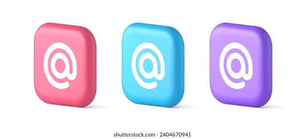 Email address digital symbol button internet chatting cyberspace communication 3d icon