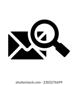E-mail Address Finder Flat Black Icon Isolate On White Background Vector Illustration | Seo Icons