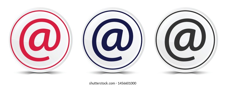Email address icon crystal flat round button set illustration design isolated on white background