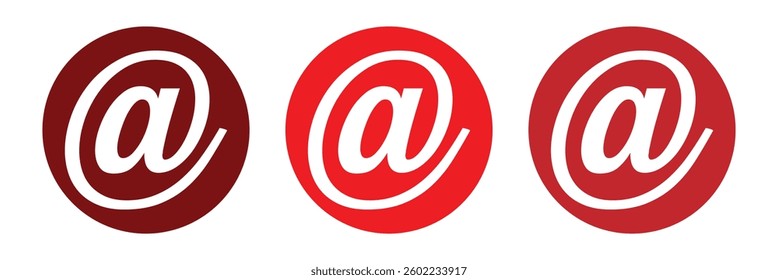 Email address icon flat red round button vector illustration on white background.