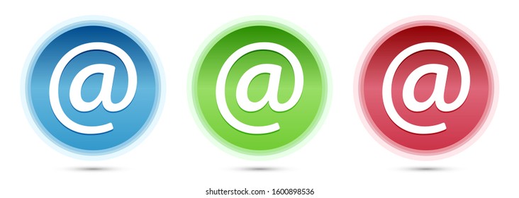 Email address icon isolated on glass round buttons set illustration
