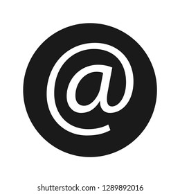 Email address icon vector illustration design isolated on flat black round button