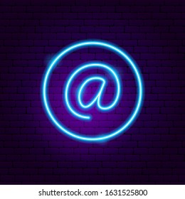 Email Address Neon Sign. Vector Illustration Of Business Promotion.