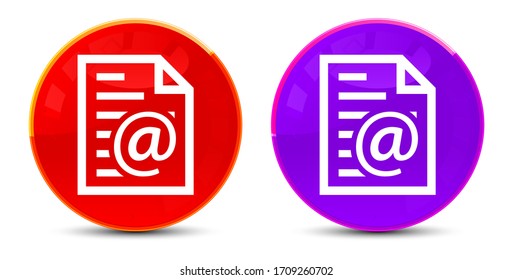 Icono de página de dirección de correo electrónico aislado en la ilustración de botones redondos brillantes