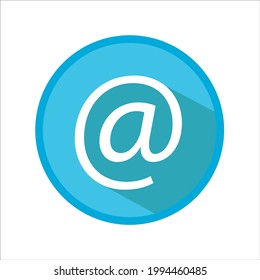 Email address sign isolated on white background. Vector blue icon.