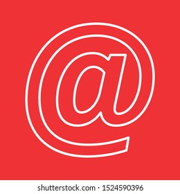E-mail, address sign, thin lines web and social media icon, stock vector illustration, EPS10.
