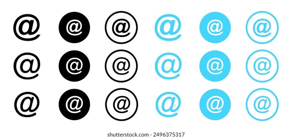  Signo de Vector de Dirección de correo electrónico. Botón de correo electrónico. Ilustración vectorial