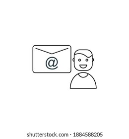 E-Mail-Administrator-Symbol Ein Symbol für Administrator-Zeichen. Vektorgrafik