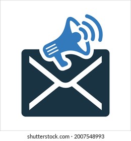 Correo electrónico, publicidad, icono de sobre. Ilustración vectorial simple editable.