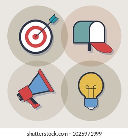 Email advertising design. Infographic template. Icons set. Modern flat design concept for web banners, web sites. The file is saved in the version AI10 EPS. 
