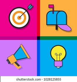 Email advertising design. Infographic template. Icons set. Modern flat design concept for web banners, web sites. 