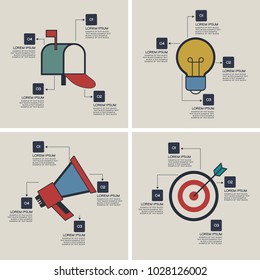 Email advertising design. Infographic template. Icons set. Modern flat design concept for web banners, web sites. 