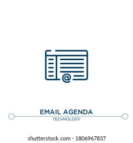 email agenda vector line icon. Simple element illustration. email agenda outline icon from technology concept. Can be used for web and mobile
