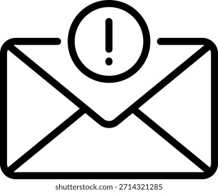 Icono de alerta de correo electrónico: notificación de mensaje importante