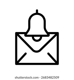 Ícone de alerta de e-mail Notificação na caixa de entrada, lembrete de mensagem e símbolo de novo e-mail