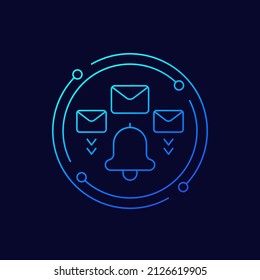 icono de vector de línea de alerta de correo electrónico